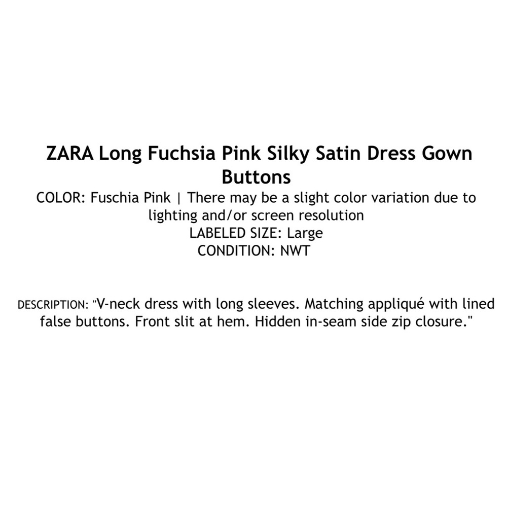 🤍 ZARA Long Maxi Slit Pink Satin Effect Maxi Gown Dress - Picture 4 of 8